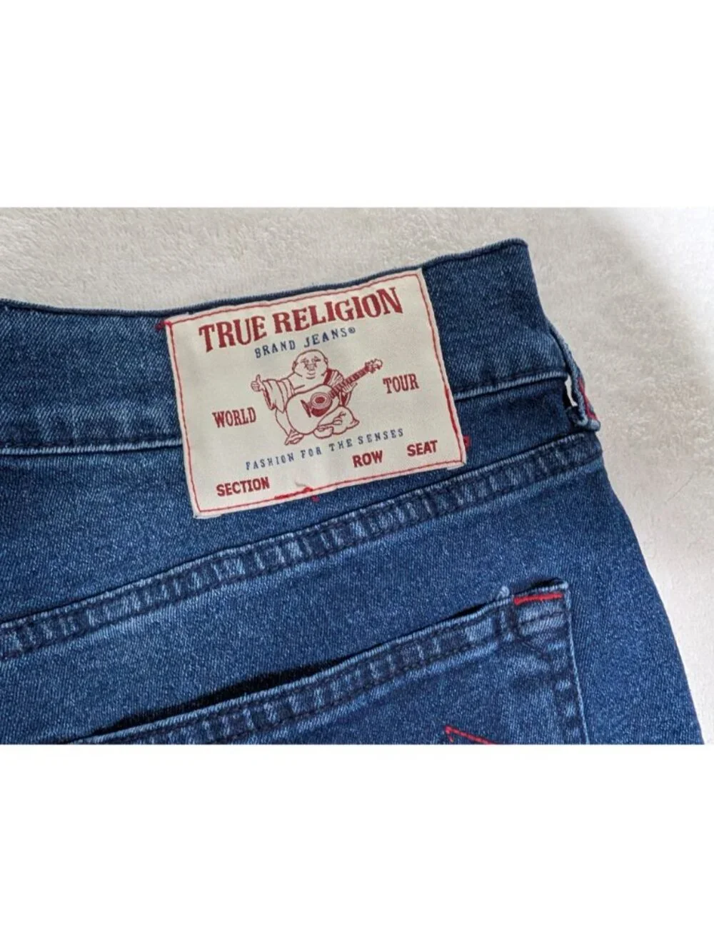 True Religion Ricky Relaxed Straight No Flap Denim Shorts Size 32 Blue Men’s Cas